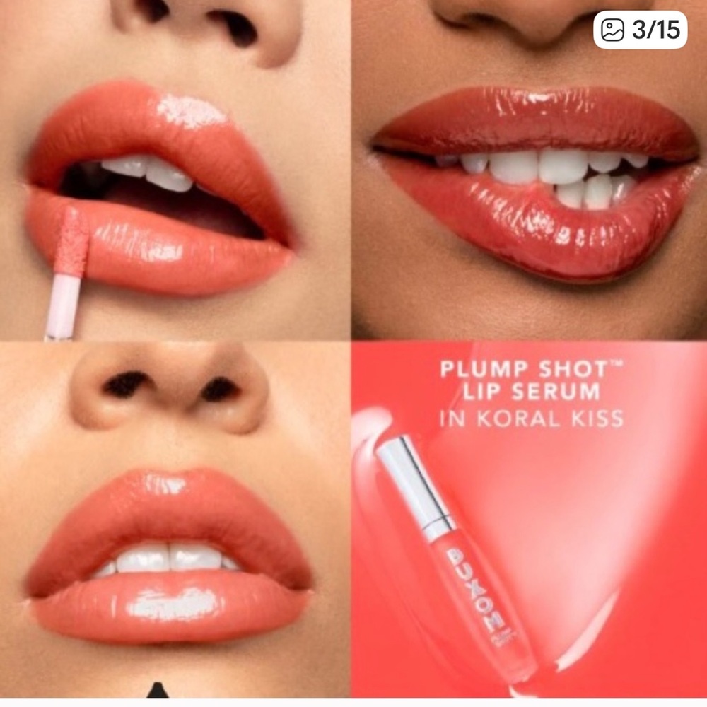 New! Buxom Plump Shot Collagen Peptides Lip Serum Koral Kiss